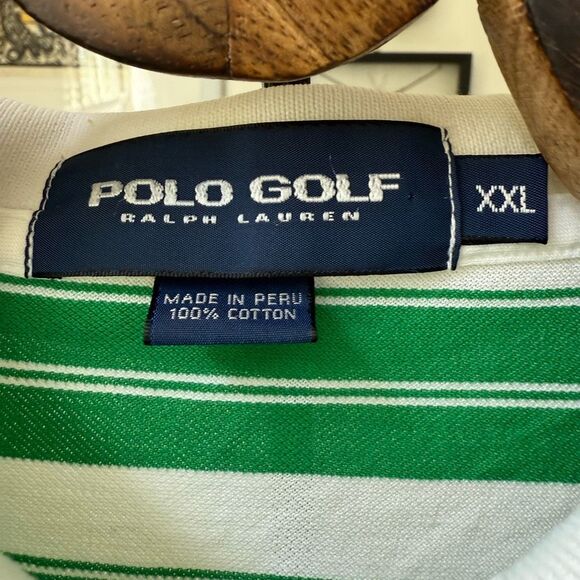 Polo Ralph Lauren Golf Polo Short Green Stripe  XXL - Picture 4 of 5